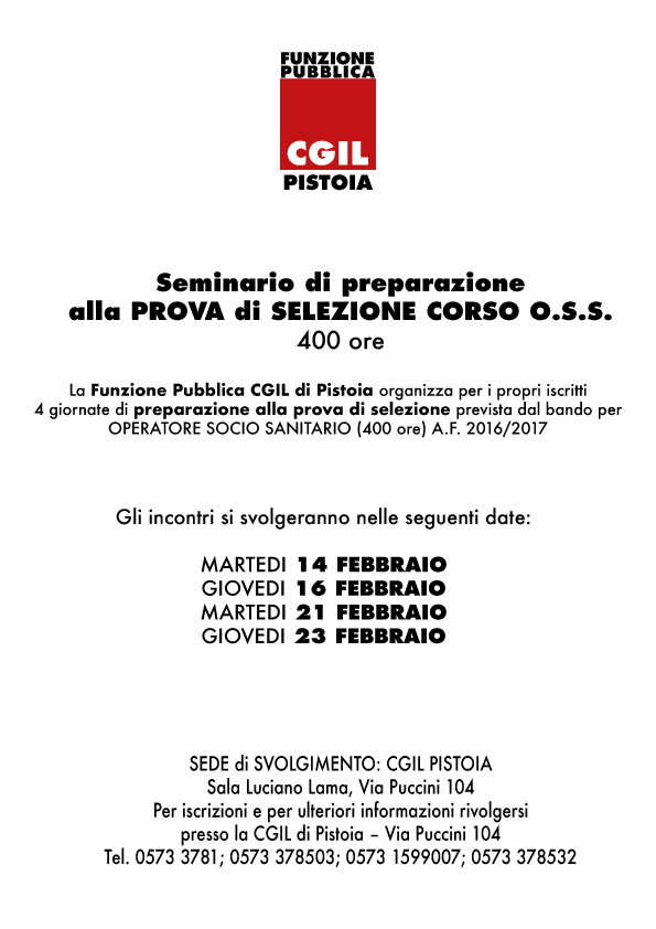 volantino preparazione OSS 2017