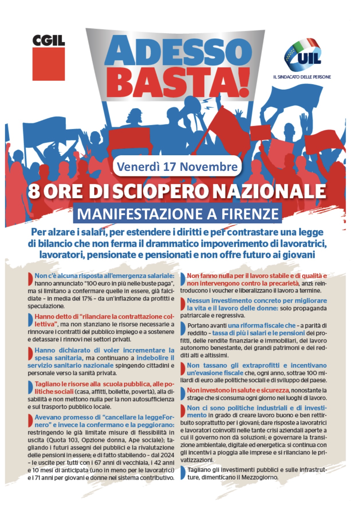 manifestazione 17 novembre 2