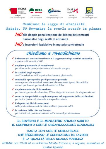 Volantino manifestazione nazionale 30 novembre