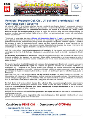 Notiziario SPI CGIL Pistoia anno XIV nr 10 del ottobre 2017